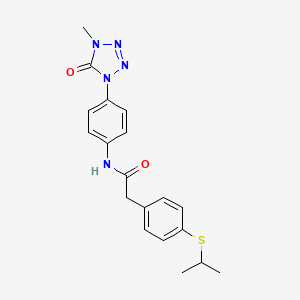 molecular formula C19H21N5O2S B2722107 2-(4-(异丙硫基)苯基)-N-(4-(4-甲氧基苯基)-5-氧代-4,5-二氢-1H-四唑-1-基)乙酰胺 CAS No. 1396564-37-6