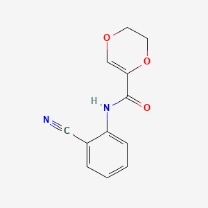 molecular formula C12H10N2O3 B2722114 N-(2-cyanophenyl)-5,6-dihydro-1,4-dioxine-2-carboxamide CAS No. 864937-88-2