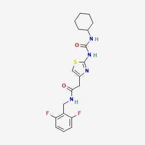 molecular formula C19H22F2N4O2S B2722115 2-(2-(3-cyclohexylureido)thiazol-4-yl)-N-(2,6-difluorobenzyl)acetamide CAS No. 921875-24-3