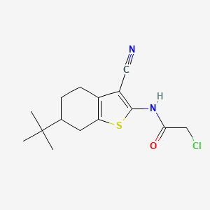 molecular formula C15H19ClN2OS B2722116 N-(6-叔丁基-3-氰基-4,5,6,7-四氢-1-苯并噻吩-2-基)-2-氯乙酰胺 CAS No. 550353-56-5