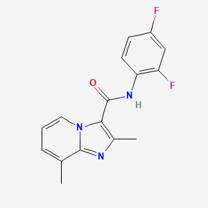 molecular formula C16H13F2N3O B2722122 N-(2,4-difluorophenyl)-2,8-dimethylimidazo[1,2-a]pyridine-3-carboxamide CAS No. 477852-37-2