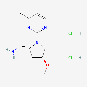molecular formula C11H20Cl2N4O B2722133 [(2R,4R)-4-Methoxy-1-(4-methylpyrimidin-2-yl)pyrrolidin-2-yl]methanamine;dihydrochloride CAS No. 2402789-05-1