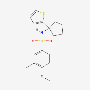 4-methoxy-3-methyl-N-(1-(thiophen-2-yl)cyclopentyl)benzenesulfonamide