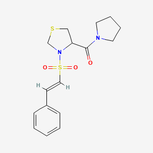[3-[(E)-2-phenylethenyl]sulfonyl-1,3-thiazolidin-4-yl]-pyrrolidin-1-ylmethanone