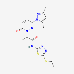 2-(3-(3,5-dimethyl-1H-pyrazol-1-yl)-6-oxopyridazin-1(6H)-yl)-N-(5-(ethylthio)-1,3,4-thiadiazol-2-yl)propanamide