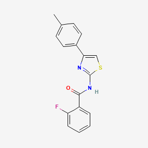 2-fluoro-N-[4-(4-methylphenyl)-1,3-thiazol-2-yl]benzamide