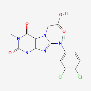 2-(8-((3,4-dichlorophenyl)amino)-1,3-dimethyl-2,6-dioxo-2,3-dihydro-1H-purin-7(6H)-yl)acetic acid