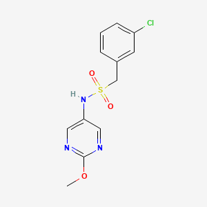 molecular formula C12H12ClN3O3S B2722153 1-(3-氯苯基)-N-(2-甲氧嘧啶-5-基)甲烷磺酰胺 CAS No. 2309776-32-5