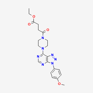 molecular formula C21H25N7O4 B2722156 ethyl 4-(4-(3-(4-methoxyphenyl)-3H-[1,2,3]triazolo[4,5-d]pyrimidin-7-yl)piperazin-1-yl)-4-oxobutanoate CAS No. 920184-17-4