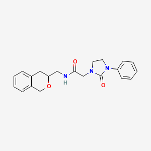 molecular formula C21H23N3O3 B2722159 N-(isochroman-3-ylmethyl)-2-(2-oxo-3-phenylimidazolidin-1-yl)acetamide CAS No. 2034475-03-9