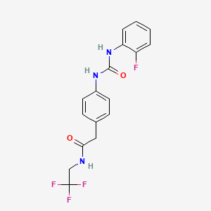 molecular formula C17H15F4N3O2 B2722166 2-(4-(3-(2-氟苯基)脲基)苯基)-N-(2,2,2-三氟乙基)乙酰胺 CAS No. 1234871-66-9