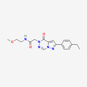 molecular formula C18H21N5O3 B2722187 2-(2-(4-ethylphenyl)-4-oxopyrazolo[1,5-d][1,2,4]triazin-5(4H)-yl)-N-(2-methoxyethyl)acetamide CAS No. 1291867-23-6