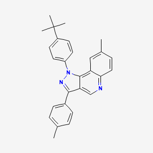 molecular formula C28H27N3 B2722198 1-(4-叔丁基苯基)-8-甲基-3-(4-甲基苯基)-1H-吡唑并[4,3-c]喹啉 CAS No. 901045-38-3