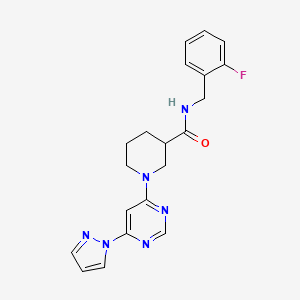 1-(6-(1H-pyrazol-1-yl)pyrimidin-4-yl)-N-(2-fluorobenzyl)piperidine-3-carboxamide