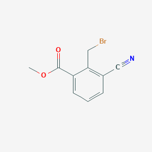 molecular formula C10H8BrNO2 B2722215 Methyl 2-(bromomethyl)-3-cyanobenzoate CAS No. 908562-24-3