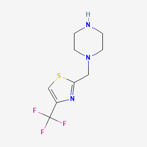 molecular formula C9H12F3N3S B2722224 2-(Piperazin-1-ylmethyl)-4-(trifluoromethyl)thiazole CAS No. 1342639-02-4