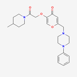 molecular formula C24H31N3O4 B2722228 5-[2-(4-Methylpiperidin-1-yl)-2-oxoethoxy]-2-[(4-phenylpiperazin-1-yl)methyl]pyran-4-one CAS No. 898455-54-4