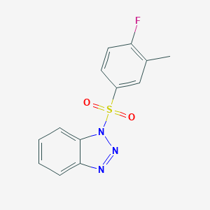 molecular formula C13H10FN3O2S B272223 1-[(4-fluoro-3-methylphenyl)sulfonyl]-1H-benzotriazole 