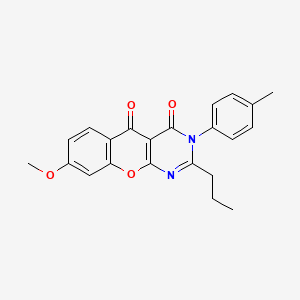 molecular formula C22H20N2O4 B2722230 8-methoxy-2-propyl-3-(p-tolyl)-3H-chromeno[2,3-d]pyrimidine-4,5-dione CAS No. 883955-65-5