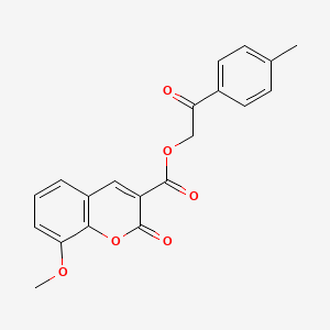 molecular formula C20H16O6 B2722246 2-(4-methylphenyl)-2-oxoethyl 8-methoxy-2-oxo-2H-chromene-3-carboxylate CAS No. 438612-16-9