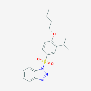 molecular formula C19H23N3O3S B272225 4-(1H-1,2,3-benzotriazol-1-ylsulfonyl)-2-isopropylphenyl butyl ether 