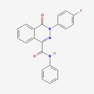 molecular formula C21H14FN3O2 B2722250 3-(4-fluorophenyl)-4-oxo-N-phenyl-3,4-dihydro-1-phthalazinecarboxamide CAS No. 339021-33-9