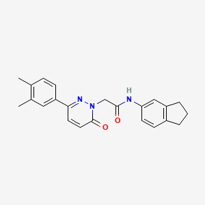 molecular formula C23H23N3O2 B2722252 N-(2,3-dihydro-1H-inden-5-yl)-2-(3-(3,4-dimethylphenyl)-6-oxopyridazin-1(6H)-yl)acetamide CAS No. 1252898-23-9