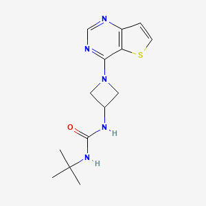 molecular formula C14H19N5OS B2722262 1-Tert-butyl-3-(1-thieno[3,2-d]pyrimidin-4-ylazetidin-3-yl)urea CAS No. 2415555-66-5
