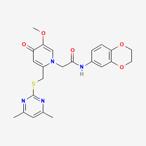 molecular formula C23H24N4O5S B2722264 N-(2,3-二氢-1,4-苯并二氧杂环己-6-基)-2-[2-{[(4,6-二甲基嘧啶-2-基)硫代]甲基}-5-甲氧基-4-氧代吡啶-1(4H)-基]乙酰胺 CAS No. 933253-09-9