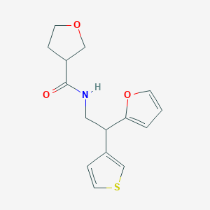 N-[2-(furan-2-yl)-2-(thiophen-3-yl)ethyl]oxolane-3-carboxamide