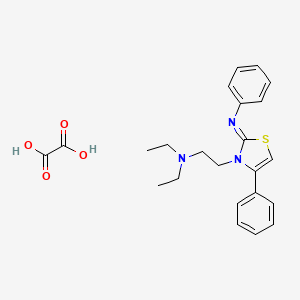molecular formula C23H27N3O4S B2722277 (Z)-N-(3-(2-(diethylamino)ethyl)-4-phenylthiazol-2(3H)-ylidene)aniline oxalate CAS No. 474877-79-7
