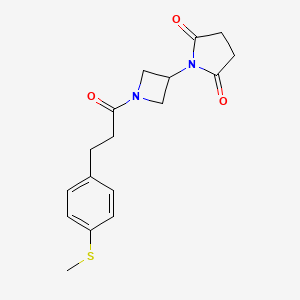 molecular formula C17H20N2O3S B2722278 1-(1-(3-(4-(Methylthio)phenyl)propanoyl)azetidin-3-yl)pyrrolidine-2,5-dione CAS No. 1904335-01-8