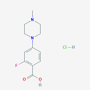 molecular formula C12H16ClFN2O2 B2722281 2-Fluoro-4-(4-methylpiperazin-1-yl)benzoic acid;hydrochloride CAS No. 1314014-93-1