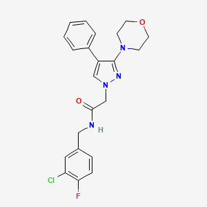 molecular formula C22H22ClFN4O2 B2722289 N-(3-chloro-4-fluorobenzyl)-2-(3-morpholino-4-phenyl-1H-pyrazol-1-yl)acetamide CAS No. 1286719-29-6
