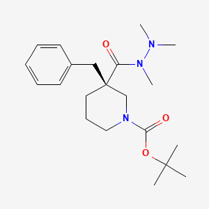 molecular formula C21H33N3O3 B2722290 (R)-tert-Butyl 3-benzyl-3-(1,2,2-trimethylhydrazinecarbonyl)piperidine-1-carboxylate CAS No. 339539-82-1