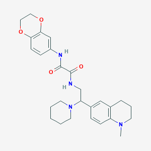 molecular formula C27H34N4O4 B2722291 N-(2,3-二氢-1,4-苯并二噁嗪-6-基)-N'-[2-(1-甲基-1,2,3,4-四氢喹啉-6-基)-2-哌啶-1-基乙基]乙二酰胺 CAS No. 921902-75-2