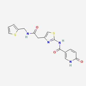 6-oxo-N-(4-(2-oxo-2-((thiophen-2-ylmethyl)amino)ethyl)thiazol-2-yl)-1,6-dihydropyridine-3-carboxamide