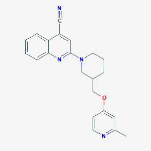 molecular formula C22H22N4O B2722299 2-[3-[(2-Methylpyridin-4-yl)oxymethyl]piperidin-1-yl]quinoline-4-carbonitrile CAS No. 2380033-09-8