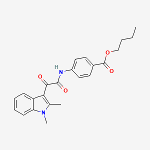 molecular formula C23H24N2O4 B2722300 丁基-4-[[2-(1,2-二甲基吲哚-3-基)-2-氧代乙酰]氨基]苯甲酸酯 CAS No. 862831-62-7