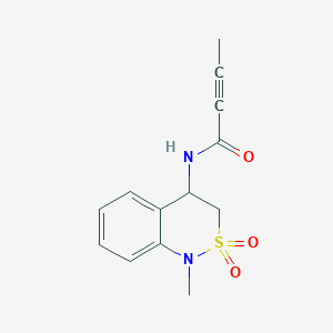 molecular formula C13H14N2O3S B2722301 N-(1-Methyl-2,2-dioxo-3,4-dihydro-2lambda6,1-benzothiazin-4-yl)but-2-ynamide CAS No. 2411304-27-1