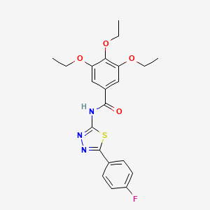 molecular formula C21H22FN3O4S B2722303 3,4,5-triethoxy-N-[5-(4-fluorophenyl)-1,3,4-thiadiazol-2-yl]benzamide CAS No. 392243-50-4