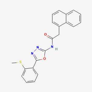 molecular formula C21H17N3O2S B2722312 N-[5-(2-methylsulfanylphenyl)-1,3,4-oxadiazol-2-yl]-2-naphthalen-1-ylacetamide CAS No. 898410-80-5
