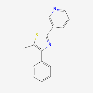 molecular formula C15H12N2S B2722315 5-Methyl-4-phenyl-2-(3-pyridyl)thiazole CAS No. 25021-37-8
