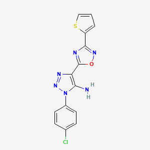 molecular formula C14H9ClN6OS B2722319 1-(4-氯苯基)-4-(3-噻吩-2-基-1,2,4-噁二唑-5-基)-1H-1,2,3-三唑-5-胺 CAS No. 892748-80-0