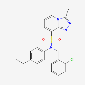 molecular formula C22H21ClN4O2S B2722327 N-(2-chlorobenzyl)-N-(4-ethylphenyl)-3-methyl[1,2,4]triazolo[4,3-a]pyridine-8-sulfonamide CAS No. 1251586-97-6