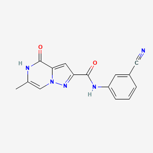 N-(3-cyanophenyl)-6-methyl-4-oxo-4,5-dihydropyrazolo[1,5-a]pyrazine-2-carboxamide