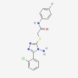 2-((4-amino-5-(2-chlorophenyl)-4H-1,2,4-triazol-3-yl)thio)-N-(4-fluorophenyl)acetamide