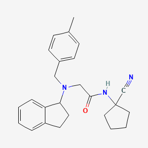 N-(1-cyanocyclopentyl)-2-[(2,3-dihydro-1H-inden-1-yl)[(4-methylphenyl)methyl]amino]acetamide