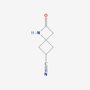 molecular formula C7H8N2O B2722336 2-氧代-1-氮杂螺[3.3]庚烷-6-碳腈 CAS No. 2044714-14-7