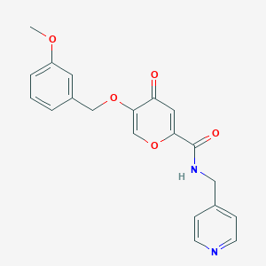 molecular formula C20H18N2O5 B2722342 5-((3-methoxybenzyl)oxy)-4-oxo-N-(pyridin-4-ylmethyl)-4H-pyran-2-carboxamide CAS No. 1021024-68-9